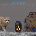 DiKaou LED Flame Outdoor Table Lamp Torch Table Lamp with Blutooth Speaker, Rech... - Image 4