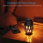 DiKaou LED Flame Outdoor Table Lamp Torch Table Lamp with Blutooth Speaker, Rech... - Image 5