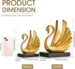 Modern Gold Statue Swan Decor for Living Room, 10.43" H Luxury Sculptures Home D... - Image 3