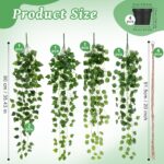 Folmywy 4 Pack Artificial Hanging Plants Vines with Pot Fake Vine Potted Plant M... - Image 3