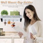 Crushed Diamond Wall Key Holder with Shelf, Crystal Mirror Wall Mounted Key Hold... - Image 4