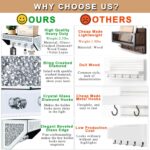 Crushed Diamond Wall Key Holder with Shelf, Crystal Mirror Wall Mounted Key Hold... - Image 5