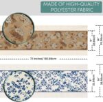 Luxury Reversible Table Runner, Multicolor, Blue, Chinoiserie Floral, Printed Ta... - Image 3