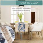 Luxury Reversible Table Runner, Multicolor, Blue, Chinoiserie Floral, Printed Ta... - Image 7