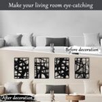 Bdor Decorative Metal Panels, Set of 4, 10.98" x 15.94", Modern Geometric Design... - Image 5