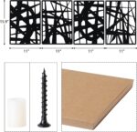 Bdor Decorative Metal Panels, Set of 4, 10.98" x 15.94", Modern Geometric Design... - Image 7