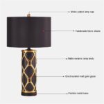 Vintage Luxury Ceramic Bedside Lamp | Fabric Shade Nightstand Lamp | Desk Lamp f... - Image 3