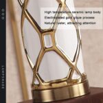 Vintage Luxury Ceramic Bedside Lamp | Fabric Shade Nightstand Lamp | Desk Lamp f... - Image 4