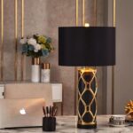 Vintage Luxury Ceramic Bedside Lamp | Fabric Shade Nightstand Lamp | Desk Lamp f... - Image 5