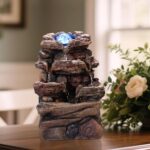 Tabletop Waterfall Fountain with Glass Ball and Color Changing LED – Indoor Deco... - Image 3