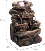 Tabletop Waterfall Fountain with Glass Ball and Color Changing LED – Indoor Deco... - Image 4