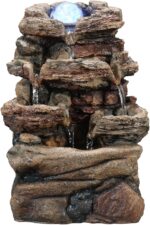 Tabletop Waterfall Fountain with Glass Ball and Color Changing LED – Indoor Deco... - Image 7