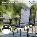 PHI VILLA 3 Piece Outdoor Bar Set, High Top Patio Bistro Table and Bar Chairs wi... - Image 3