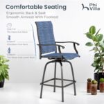 PHI VILLA 3 Piece Outdoor Bar Set, High Top Patio Bistro Table and Bar Chairs wi... - Image 5