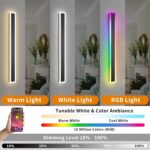 Outdoor RGB Long Wall Lights, 47.2inch 2 Pack RGB/Warm/White Dimmable Modern Led... - Image 3