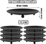 8 PCS Iron Plate Candle Holder,Candle Stand for LED & Wax Candles,Black Candle H... - Image 3