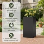 Tall Metal Planters Box for Outdoor Plants 2 Pack- 23.6" Modern Steel Tall Squar... - Image 5