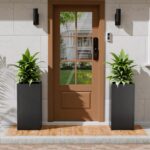 Tall Metal Planters Box for Outdoor Plants 2 Pack- 23.6" Modern Steel Tall Squar... - Image 7