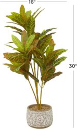 Deco 79 Faux Foliage Crotons Artificial Plant with Realistic Leaves and Floral P... - Image 7