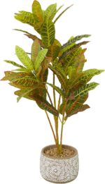 Deco 79 Faux Foliage Crotons Artificial Plant with Realistic Leaves and Floral P... - Image 9