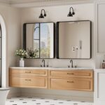 Koonmi Black Bathroom Mirror for Wall, 30x30 Inch Matte Metal Deep Framed Rounde... - Image 5