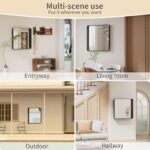 Koonmi Black Bathroom Mirror for Wall, 30x30 Inch Matte Metal Deep Framed Rounde... - Image 6