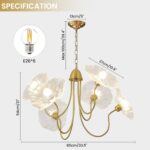 33.4" Modern Floral Glass Chandelier, 6-Light Extra Large Ceiling Light Fixture ... - Image 7