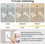 33.4" Modern Floral Glass Chandelier, 6-Light Extra Large Ceiling Light Fixture ... - Image 8
