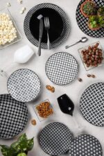 Excelsa Monochrome 18-Piece Porcelain and Ceramic Stoneware Dinner Set - Image 6