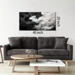 Abstract Black and White Wall Art for Living Room, Modern Minimalist Neutral Can... - Image 4