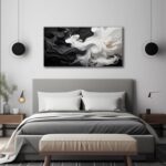 Abstract Black and White Wall Art for Living Room, Modern Minimalist Neutral Can... - Image 6