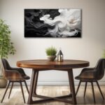 Abstract Black and White Wall Art for Living Room, Modern Minimalist Neutral Can... - Image 8