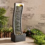 Teamson Home 38.5" Modern Curved Outdoor Water Fountain – Freestanding Floor Gar... - Image 3