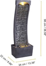 Teamson Home 38.5" Modern Curved Outdoor Water Fountain – Freestanding Floor Gar... - Image 5