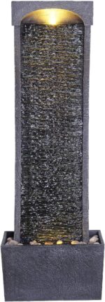 Teamson Home 38.5" Modern Curved Outdoor Water Fountain – Freestanding Floor Gar... - Image 6