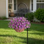 Ammyoo Artificial Faux Hanging Plants Flowers Basket for Spring Outdoor Decorati... - Image 6