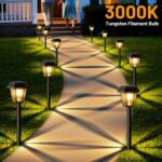 Solar Pathway Lights Outdoor 8 Pack Solar Lights Outdoor Waterproof with 3000K T... - Image 4