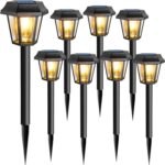 Solar Pathway Lights Outdoor 8 Pack Solar Lights Outdoor Waterproof with 3000K T... - Image 9