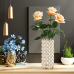 8 Pcs Gold Crystal Flower Vase and Pillar Candle Holder Set, 7.87" Metal Cylinde... - Image 6