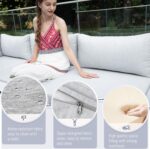 BULEXYARD 8 Pcs White Aluminum Patio Furniture Set with Fire Pit Table & Light G... - Image 4