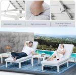 BULEXYARD 8 Pcs White Aluminum Patio Furniture Set with Fire Pit Table & Light G... - Image 8