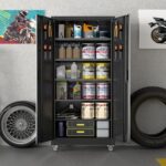 Reemoon Metal Storage Cabinet with Wheels and Pegboard, 71" Tall Garage Storage ... - Image 3