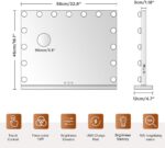 M MIVONDA Hollywood Vanity Mirror with Dimmable 15LED Bulbs Lights 3 Lighting Mo... - Image 5