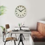 Cloudnola White Metal Station Wall Clock, Designer Clock, 18 inch Diameter, Mode... - Image 7