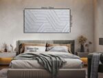 Arjun Modern Abstract Textured Wall Art Geometric Silver Grey Canvas Painting,Ha... - Image 4