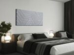 Arjun Modern Abstract Textured Wall Art Geometric Silver Grey Canvas Painting,Ha... - Image 5