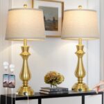 Modern Gold Table Lamps Set of 2 for Living Room,30" Tall Bedside Lamp with USB ... - Image 6