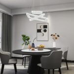 Modern Crystal Chandelier LED Ceiling Light, Square 3-Ring Height Adjustable 47W... - Image 3