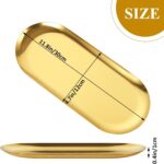 AKOLAFE 5PCS Stainless Steel Serving Tray Set Gold Platters for Serving Food Par... - Image 3