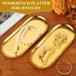 AKOLAFE 5PCS Stainless Steel Serving Tray Set Gold Platters for Serving Food Par... - Image 5